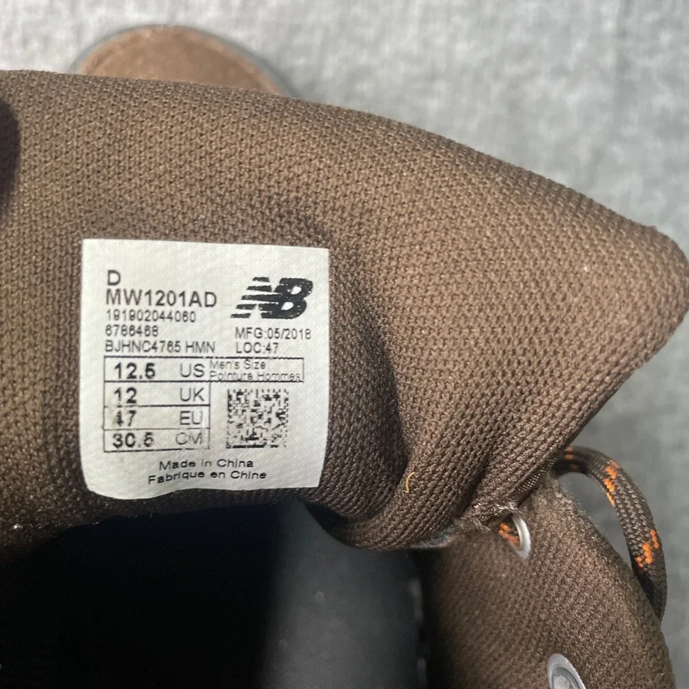 New Balance Hiking Boots MW1201 Mens 12.5 Brown Suede Lace-Up Outdoor Trail‎